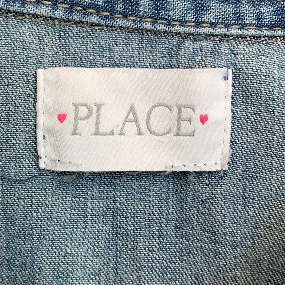 Children’s Place Girls Denim Button Dress - Picture 2 of 8